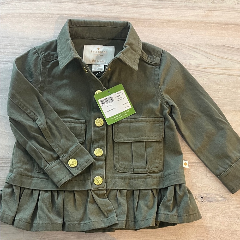 Kate Spade Kids Olive Jacket with Gold Buttons